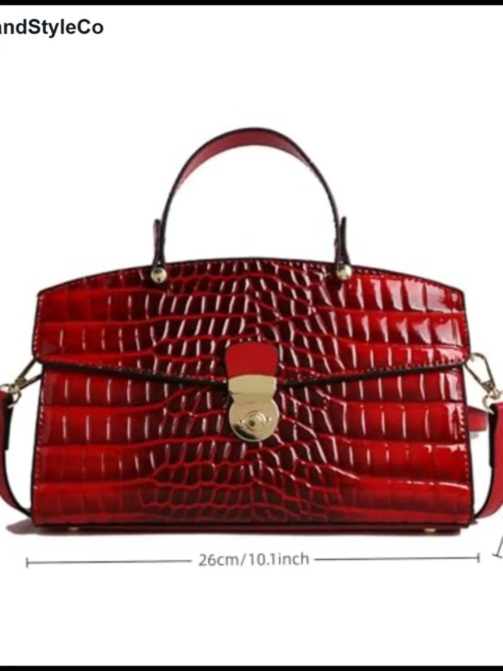 Women's Retro Evening Handbag Snake Pattern Patent Leather Top Handle Satchel